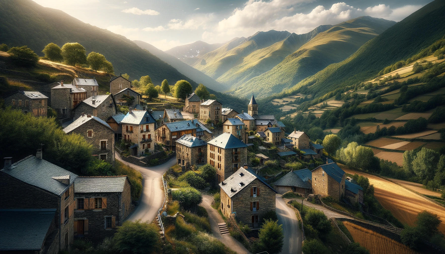 Erté, village pittoresque niché dans les Pyrénées dans la région Ariégeoise du sud de la France.