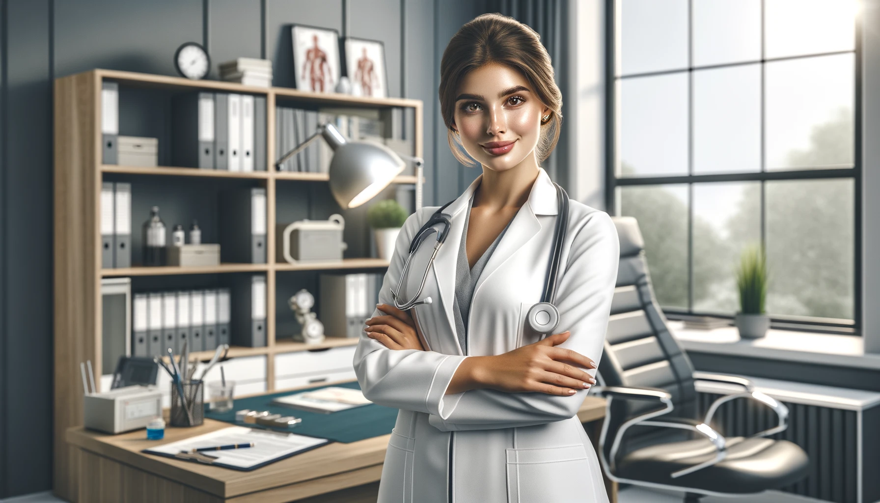 Professional aesthetic surgeon doctor of turkey rhinoplasty in her office environment.